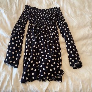 VICI off the shoulder polka dot dress